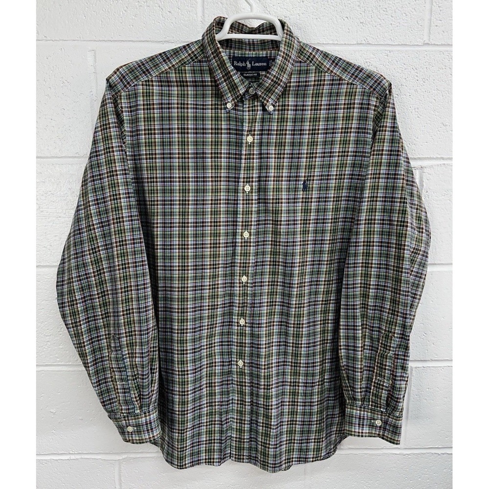 Ralph Lauren Button Down Shirt Multicolor Plaid Classic Fit / Mens XL